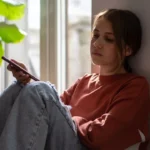 A woman suffering from anxious attachment style.