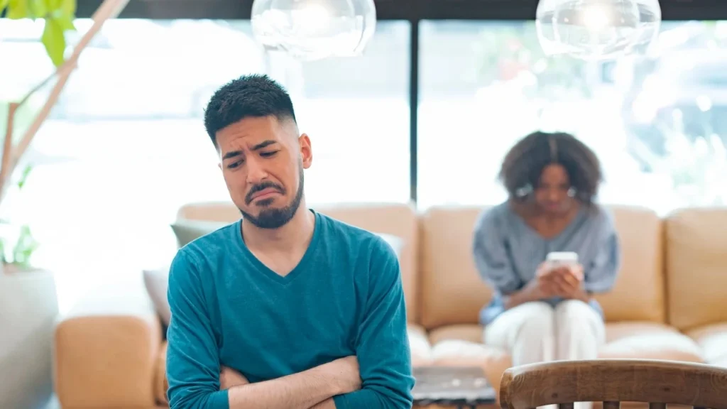 A couple feeling insecure in a relationship.
