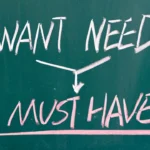 A diagram illustration depicting want and need.